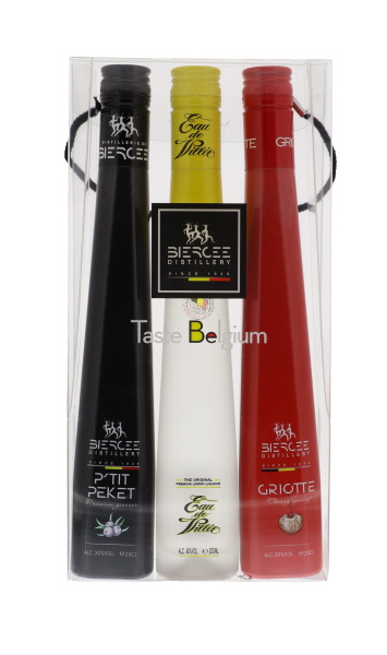 Coffret Taste Belgium 20 cl ( p’tit pecket + eau de villée + griotte )