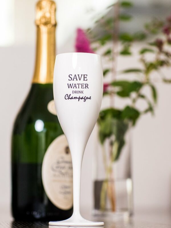 CHEERS NO. 1 SAVE WATER DRINK CHAMPAGNE SUPERGLAS 100ML WITH PRINT