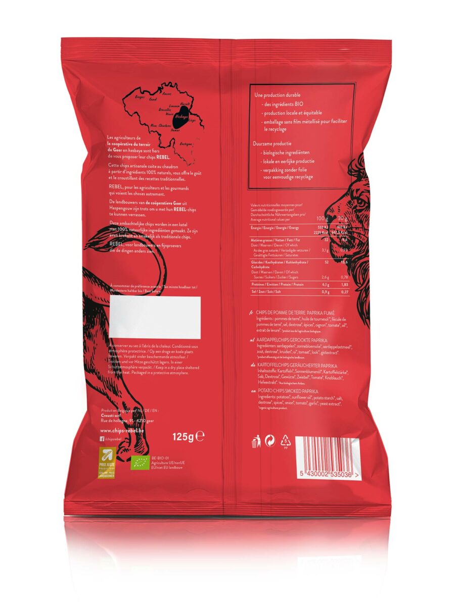 CHIPS REBEL PAPRIKA FUME  125GR – Image 2