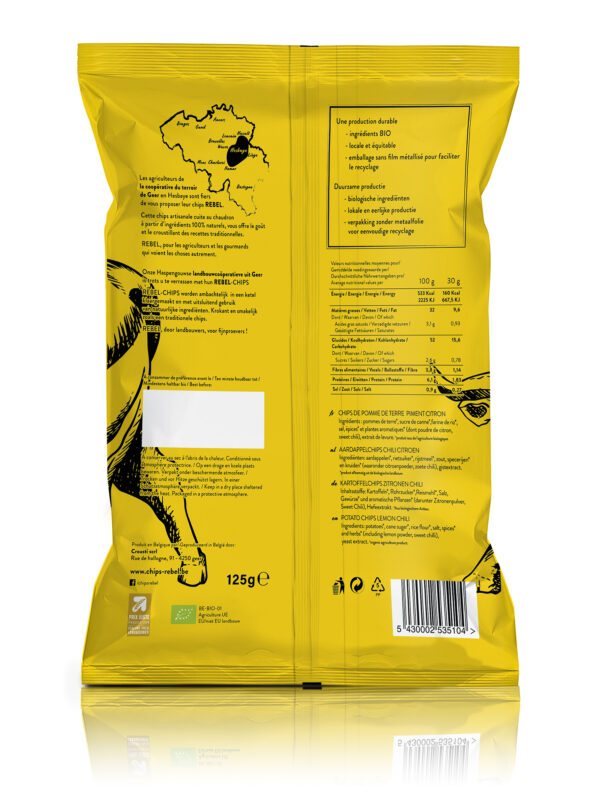 CHIPS REBEL PIMENT/CITRON125GR