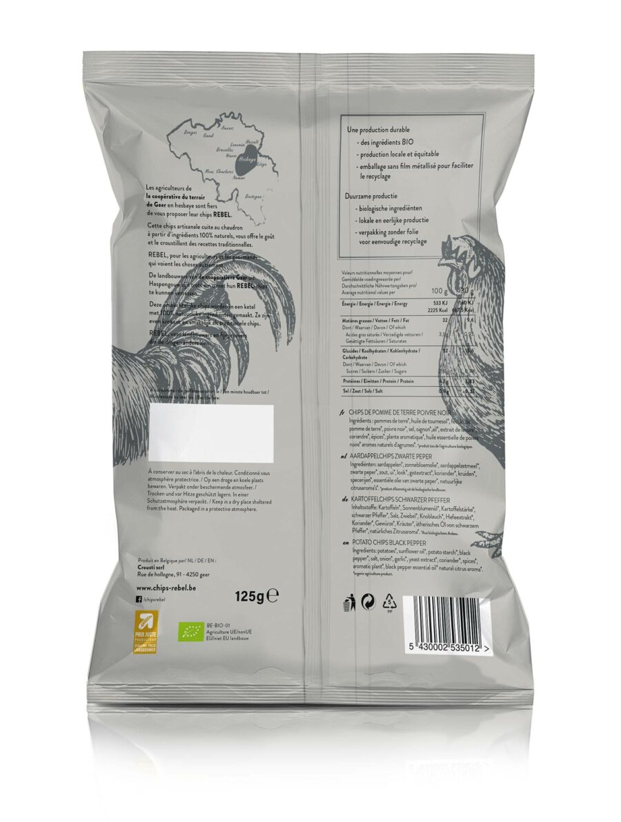 CHIPS REBEL POIVRE NOIR  125GR – Image 2