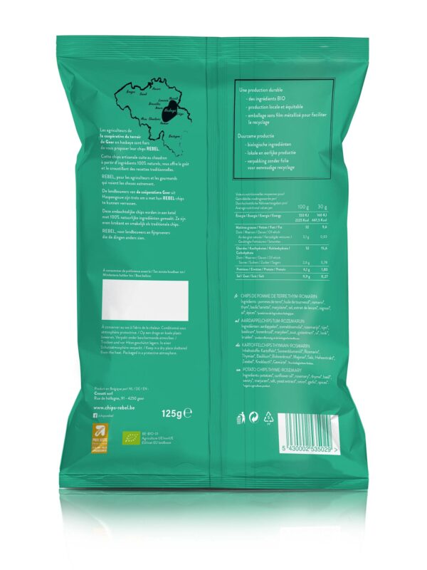 CHIPS REBEL THYM/ROMARIN  125GR
