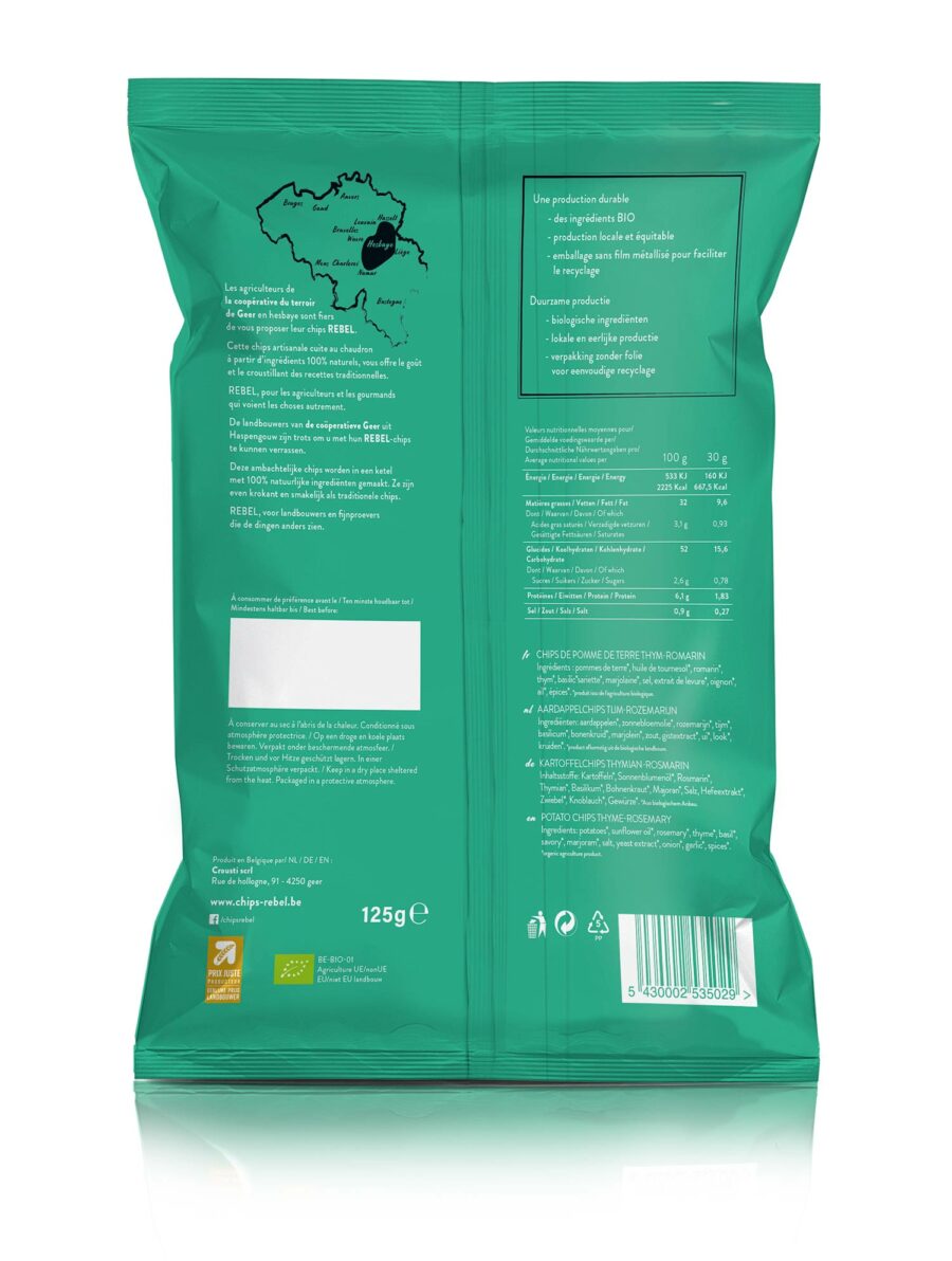 CHIPS REBEL THYM/ROMARIN  125GR – Image 2