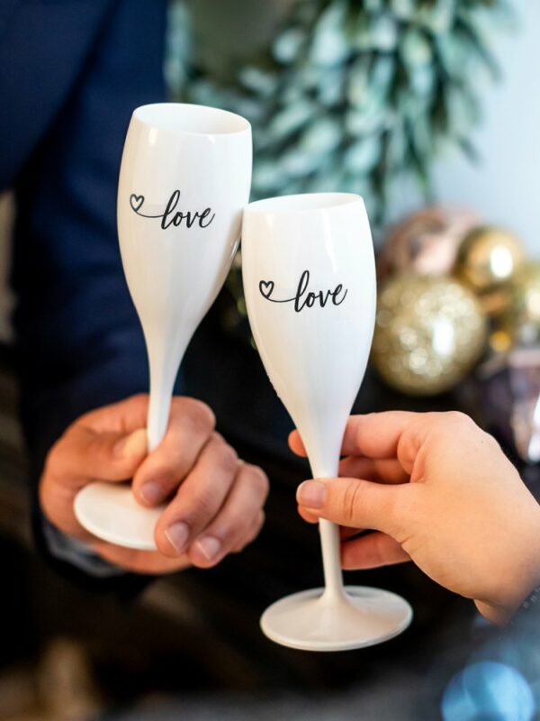 CHEERS NO. 1 LOVE SUPERGLAS SET OF 2 WITH PRINT