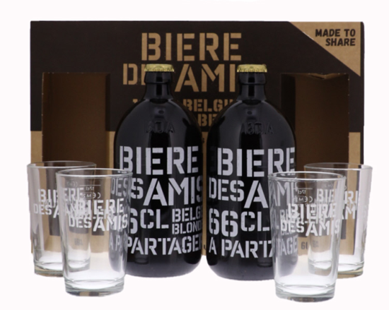 Bière des Amis 2 x 66 cl + 4 Verres