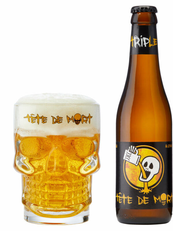 COFFRET TETE DE MORT TRIPLE 4X33CL + 1 VERRE