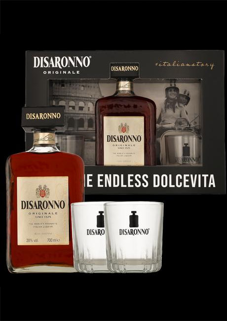 Coffret DISARONNO AMARETTO + 2 verres