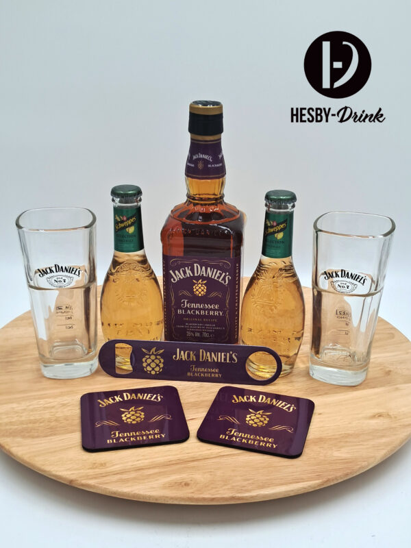 COFFRET JACK’S 70CL + 2 schweppes + 2 verres + 2 sous-verres et décapsuleur
